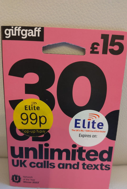 GIFFGAFF pay as you go all in one sim card