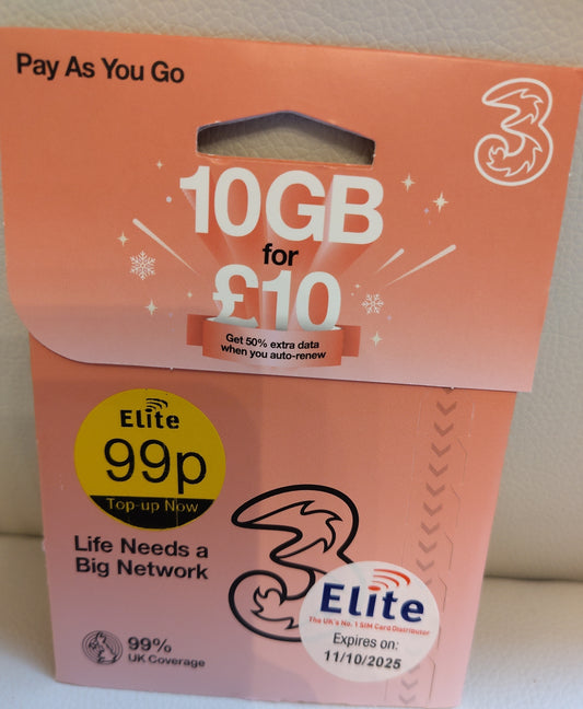 3 pay as you go 3 in one sim card